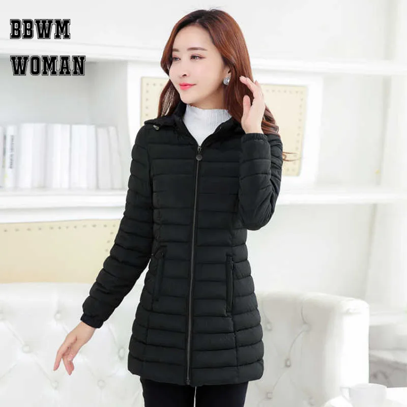 Легкие хлопковые длинные однотонные парки с длинным рукавом зимнее теплое