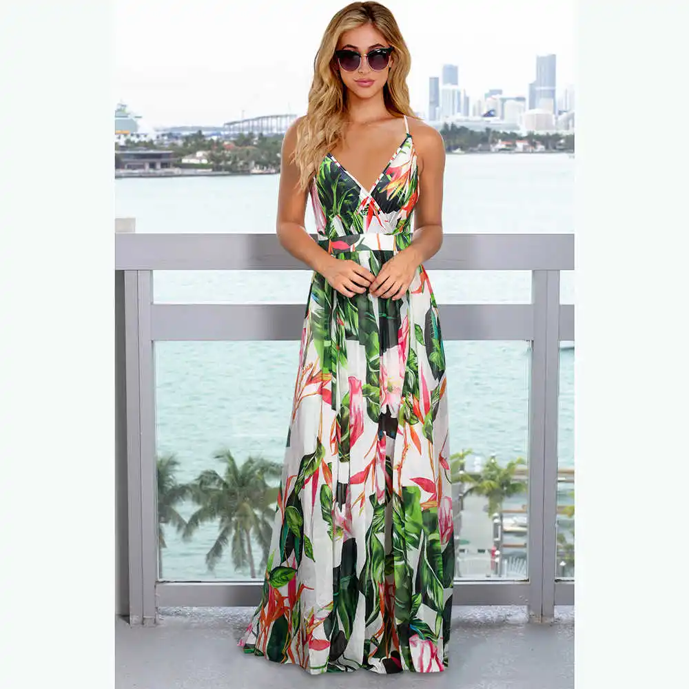 

2021 Spring Summer New Dress Floral Suspender Dress Women's Large