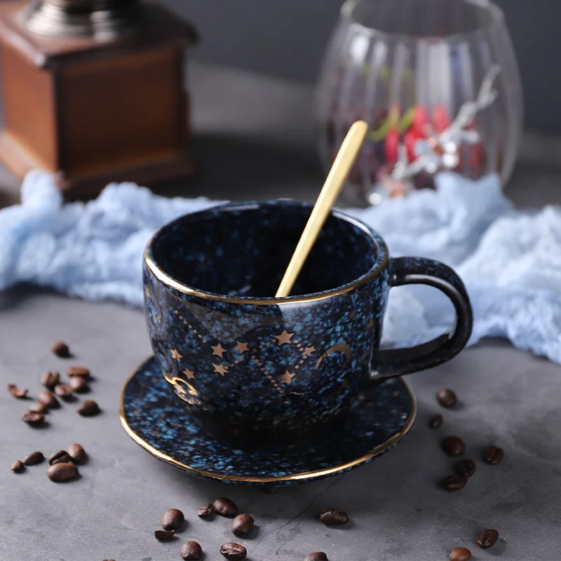 

Nordic fashion coffee cup and saucer set gift ceramic retro afternoon tea coffee cup lovers cup coffee mugs tea cup
