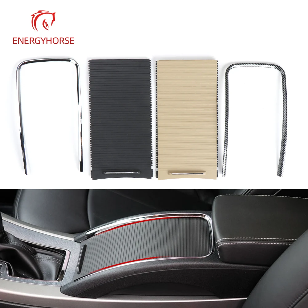 

For Buick Lacrosse Car Sliding Shutters Cup Holder Roller Blind Cover Armrest Box Storage Box Strip Plating Trim Ring 2009-2013
