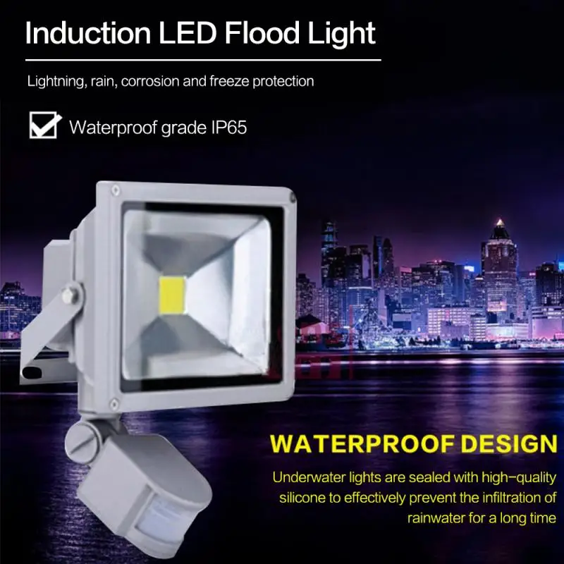 

Human Body PIR Sensor Infrared Induction Flood Light 220V LED FloodLight 10W 20W 30W 50W Reflector LED Flood Light
