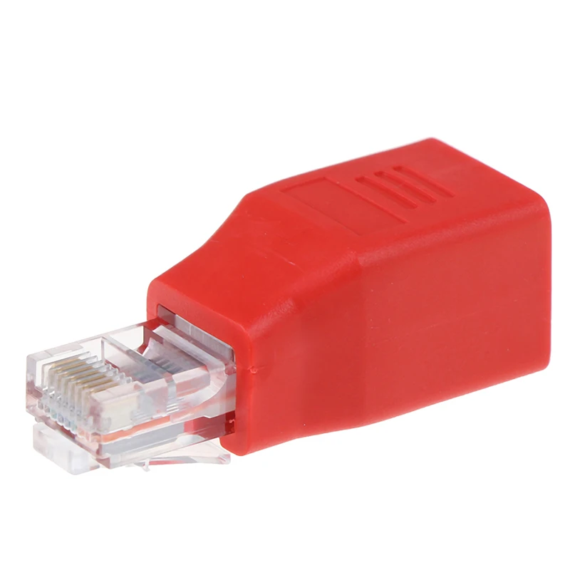 Горячая Распродажа RJ45 штекер-гнездо подключенный кроссовер кабель адаптер