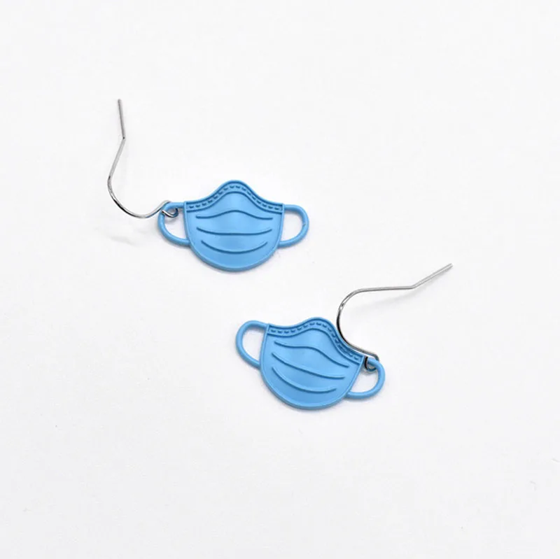 

Ladies Women Fashion Earrings Korean Style Cool Funny Lovely Earrings Solid Color Simple All-match Mask Shape Ear Stud
