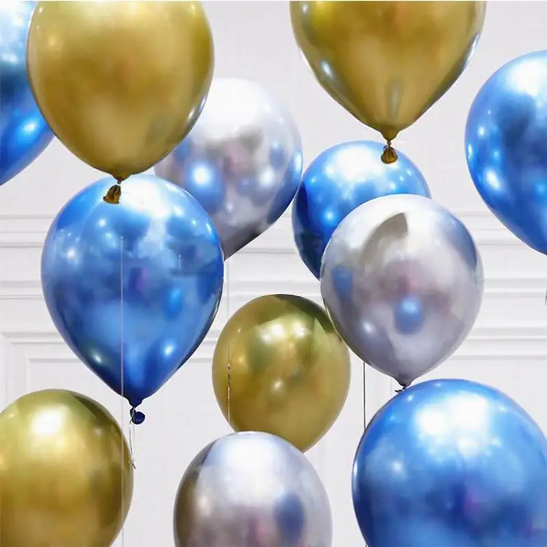 Шары воздушные латексные золотистые/черные металлические 10 дюймов 15 шт. | Дом и