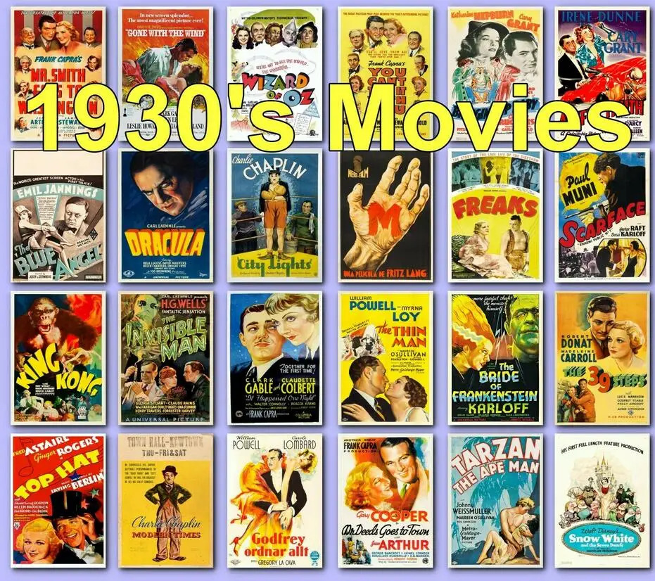 

42style Vintage Movie 1930s 30s Art Film Print Silk Poster for Your Home Wall Decor 24x36inch