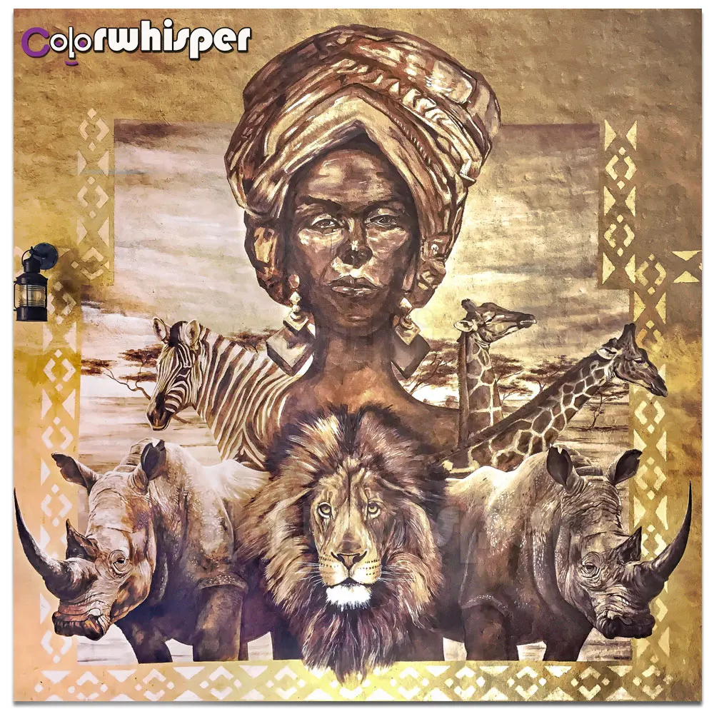 Алмазная живопись Z1050 полноразмерная/круглая картина с изображением Лев