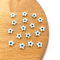 5pcspack evil eye shell beads natural sea shell star shaped white color 6mm size diy for making necklace bracelets earrings