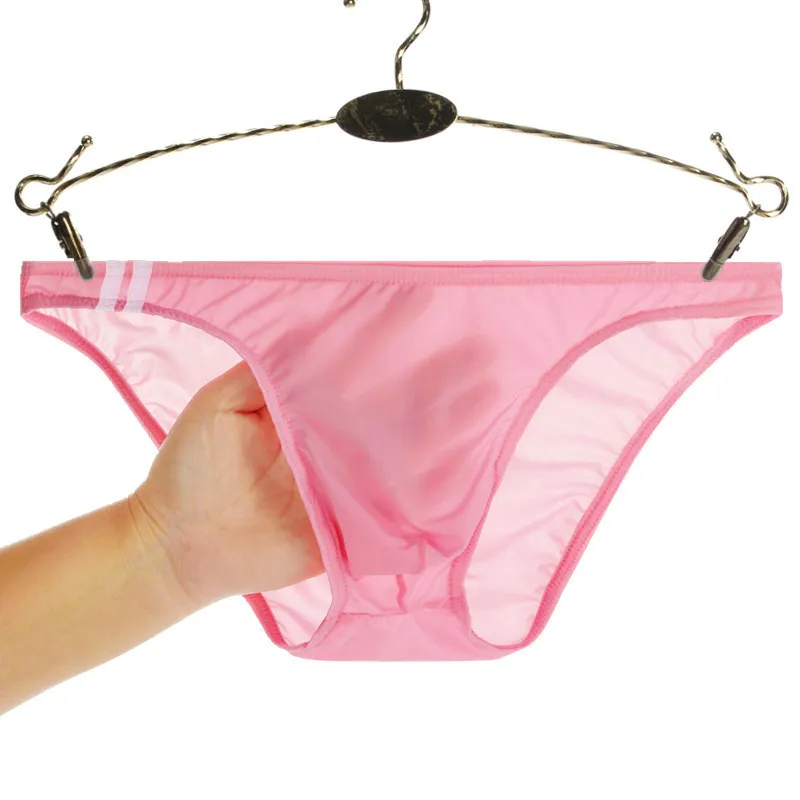 

Hot Sale Mens Briefs Underwear Summer Men's Sexy Breathable Underpants Ice Transparent Low Waist Gay Male Seamless Panties