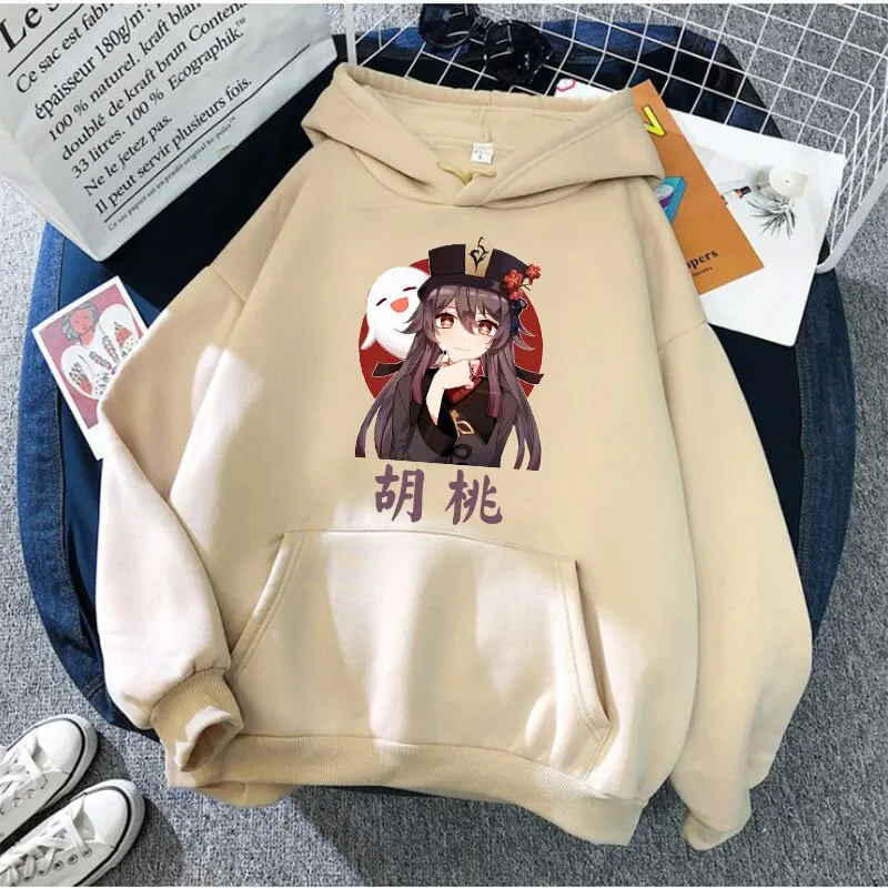 

New Genshin Hu Tao Kawaii Hoodie Men's Hoodies Women's Pullovers Streetwear Harajuku Sweatshirts Oversized Tracksuits Girls Tops