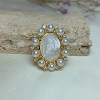 religion jewelry virgin guadalupe pendants charms gold plated natural white mop pearl shell for making necklace accessories