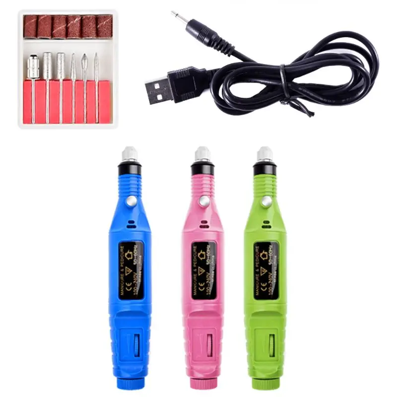 

Электрический Фрезер для маникюра Комплект с зарядным устройством USB Электрический Пилочки для ногтей педикюр уход, полировка инструменты ...