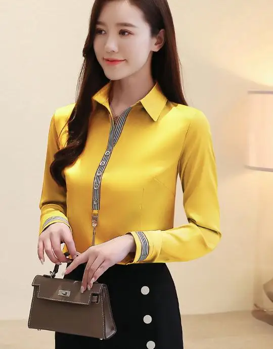 

2020 Women in spring and autumn Summer with New style fashion Long sleeve Chiffon shirt
