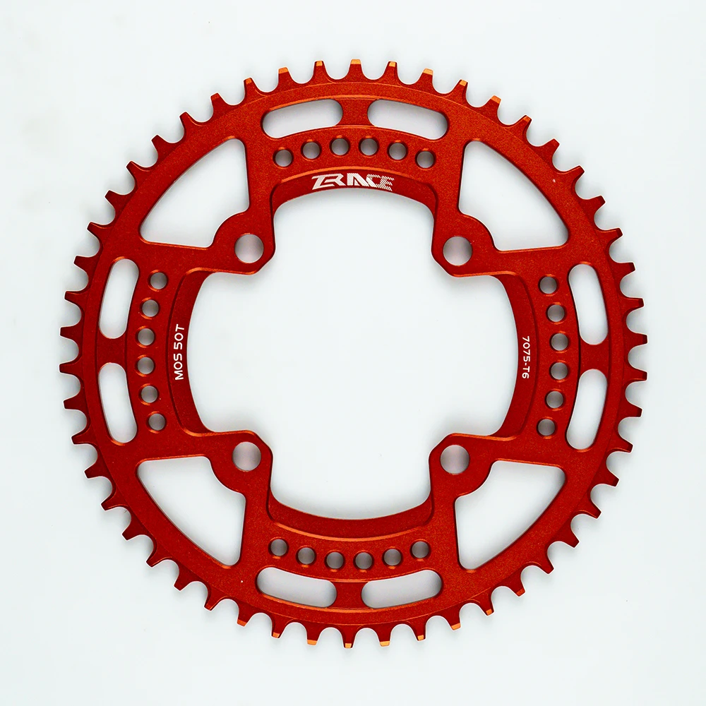 Red 50T ZRACE цепная цепь 40 T/42 T/44 T/46 T/48 T/50 T/52 T BCD104, узкий зуб AL7075 CNC, MTB/дорожный/складной велосипед/гравий-велосипеды - Цвет: Red 50T