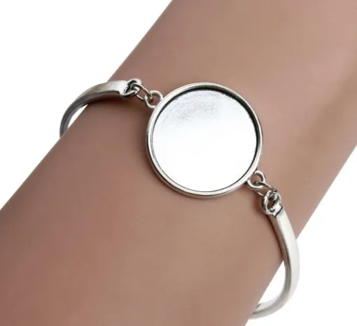 

5 шт., круглые браслеты из нержавеющей стали с кабошоном, 20 мм