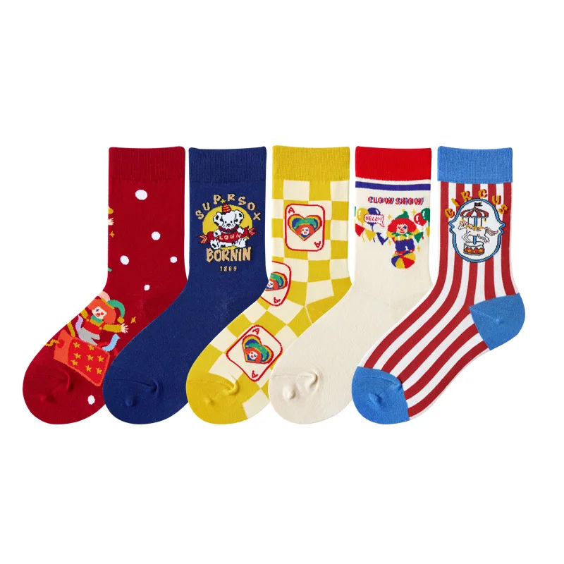 

Носки женские осенне-зимние креативные Мультяшные иллюстрации носки средней длины индивидуальные универсальные уличные жаккардовые Повс...