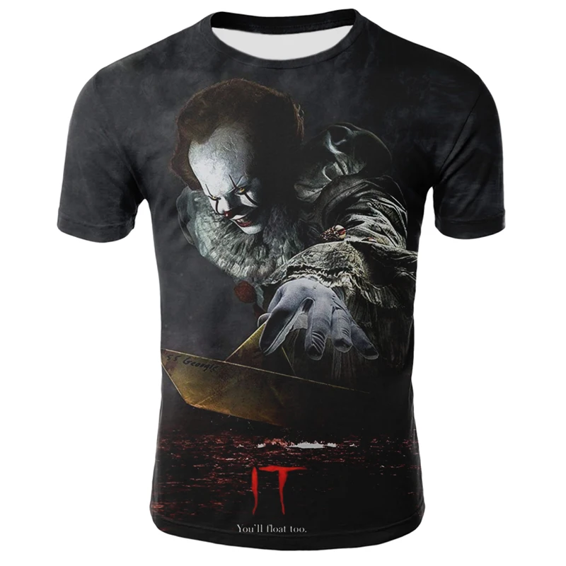 Летняя Новинка Хэллоуин ужас клоун костюм панк стиль 3D короткий топ цифровая