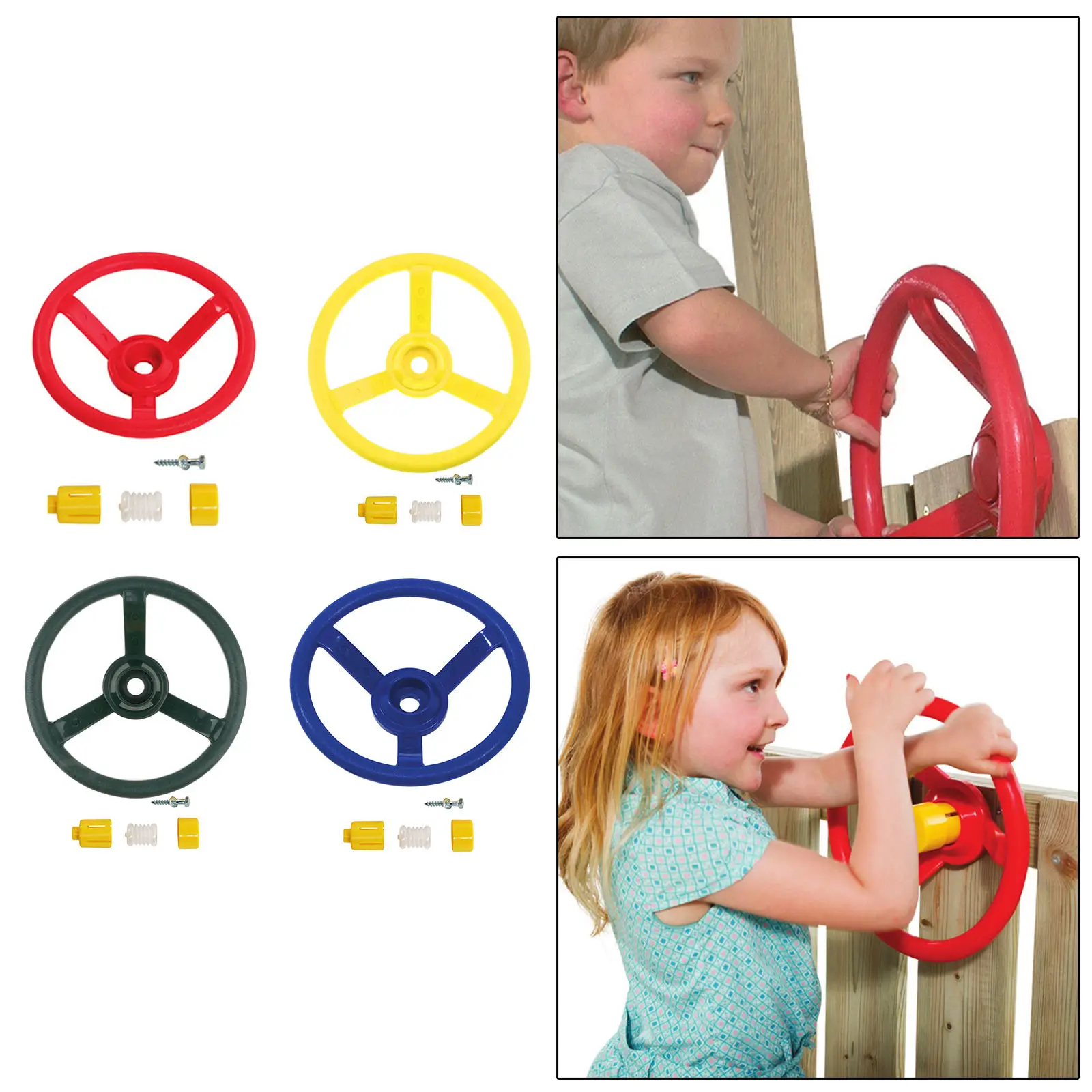 

Round Steering Wheel Toy Backyard Playset Kids Learning Toy for Treehouse Outdoor Playhouse Swing Set Backyard Playground