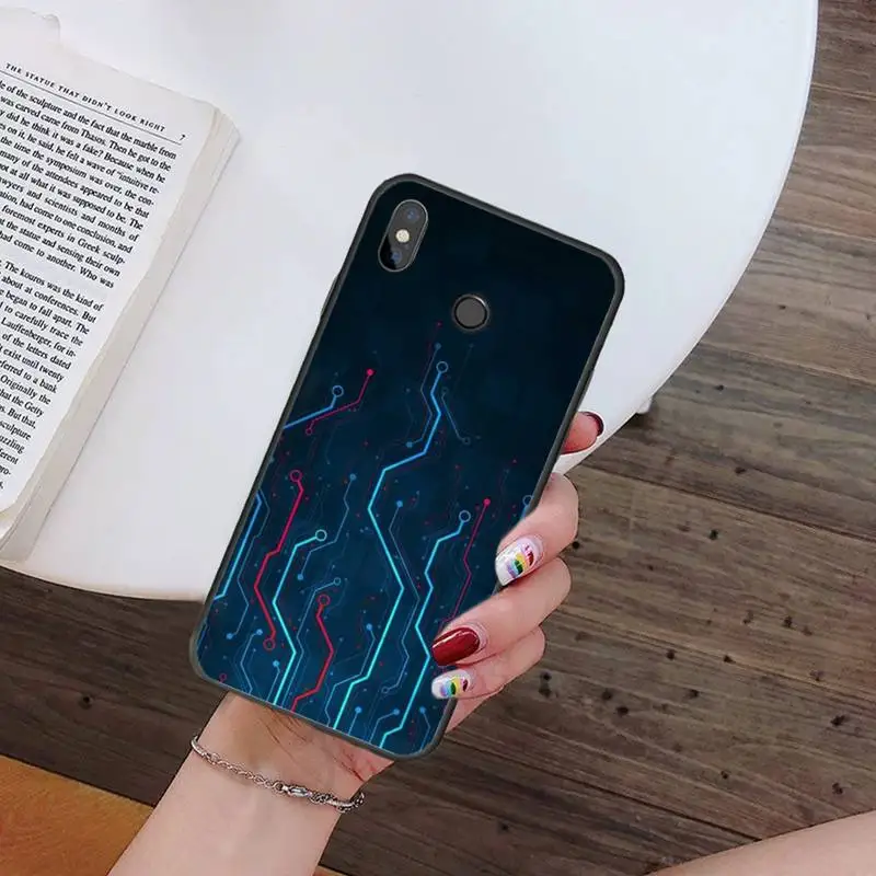 

Fashion Electronic Technology Phone Case For Xiaomi Redmi 7 9t 9se k20 mi8 max3 lite 9 note 8 9s 10 pro Soft Silicone Shell