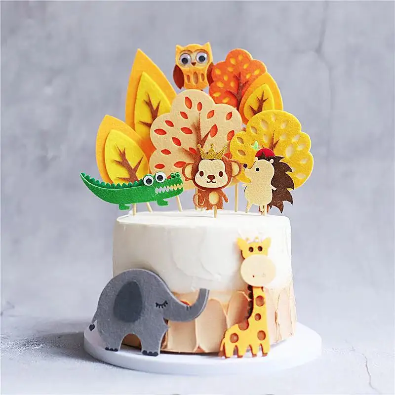 

1pcs Cartoon Lion Elephant Animal Cake Topper Birthday Party Decor Kids Favor Baby Shower Birthday Party Decor Wild Animals Cake
