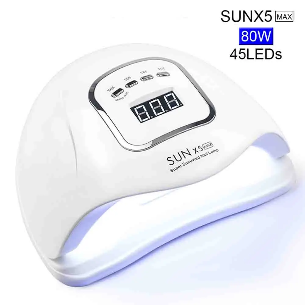 80W SUNX5MAX Детская одежда на рост 80, 72/54/24 Вт/светодиодная УФ-лампа для ногтей для маникюра ногтей Сушилка для ногтей гель лак для ногтей с автоматическим Сенсор Смарт Контроль температуры - Цвет: 80W SUNX5MAX