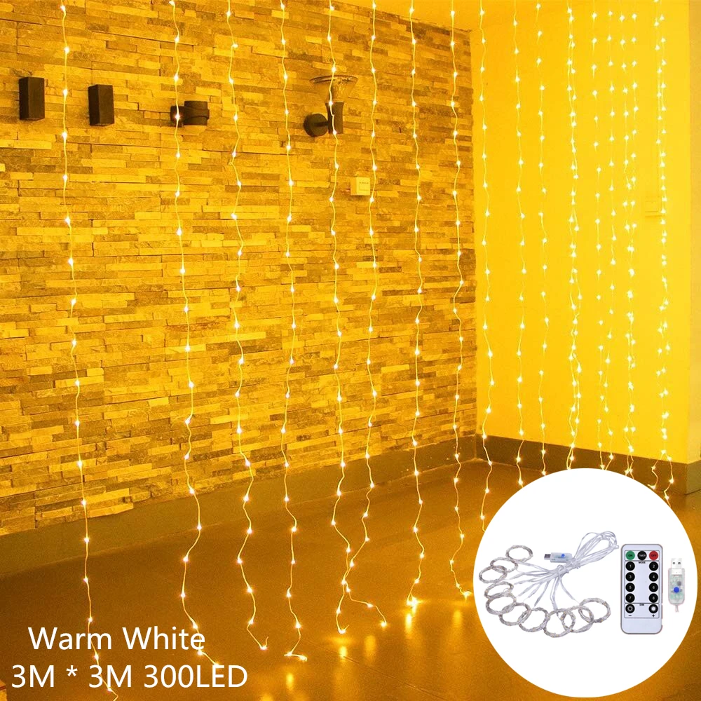 087-Warm Navidad орнамент, рождественские украшения для дома, занавеска, Сказочная гирлянда, светодиодный светильник, гирлянда, Рождественский светильник, декор для рождественской елки, Q - Цвет: 087-Warm