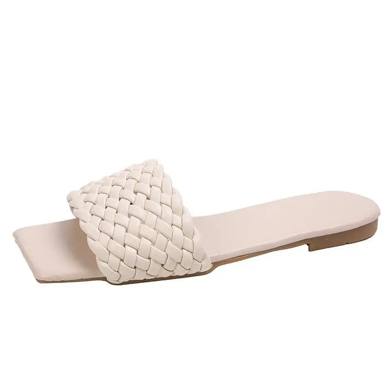 

Модные темпераментные очаровательные пляжные сандалии с открытым носком для отпуска на плоской подошве, повседневные шлепанцы, женская об...