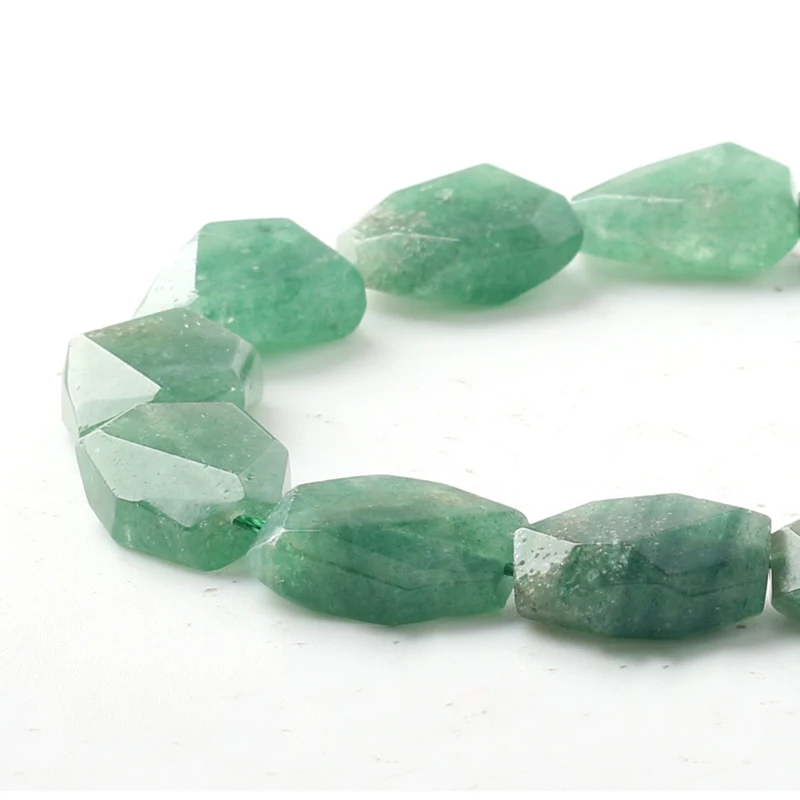 ААА натуральный камень зеленый авантюрин бусины россыпью плоские прямоугольные