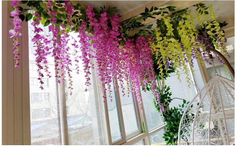 JAROWN Wisteria Искусственные Свадебные цветы арка DIY Декор вечерние праздничные украшения Цветы Сад висячее растение лоза