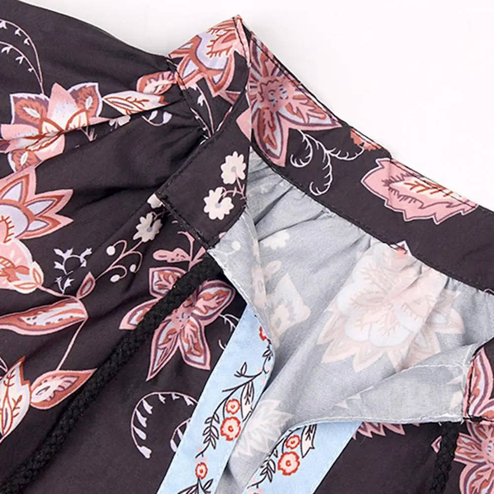 

Fashion Women Shirt Summer Floral Printed V Neck Loose Polyester Long Sleeve Pullover Shirt Black M Women's Tops 2021