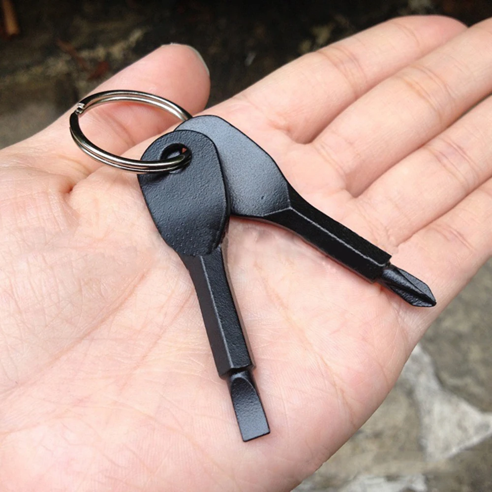 Stainless Steel Mini EDC Multifunction Screwdriver Key Shape Slotted Screwdrivers Keychain Pocket Repair Tool | Инструменты