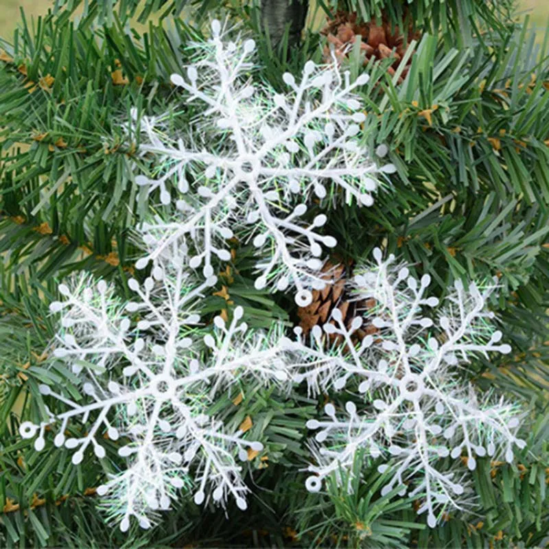 30 шт./лот Рождественская гирлянда с белыми снежинками рождественские украшения