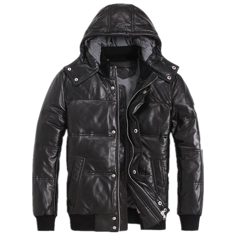 

Genuine Leather Winter Down Jacket Men Short Sheepskin Coat Men's Winter Jackets Puffer Duck Down Coat XGY22055 KJ2244