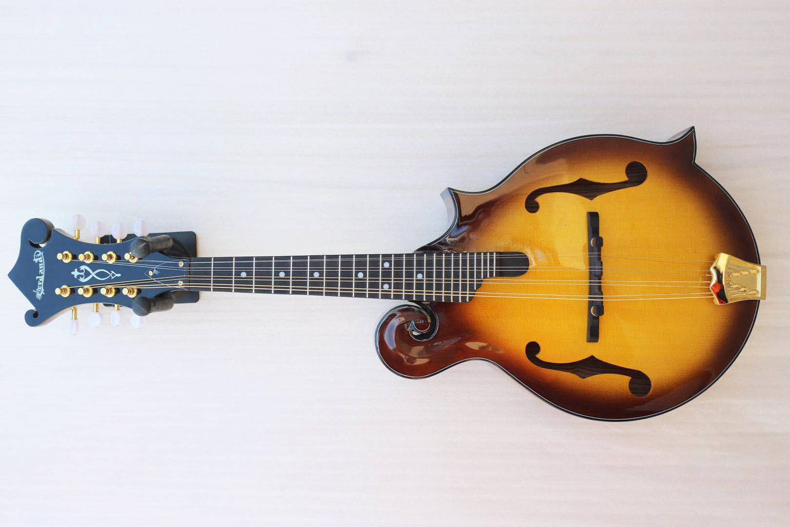 full solid wood handcraft F style mandolin spruce top zebra back and side |
