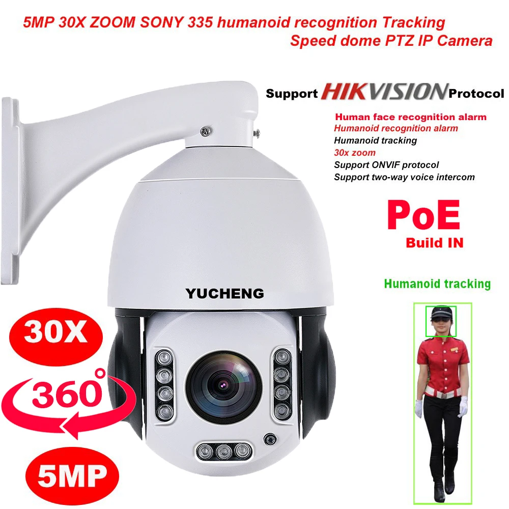 SONY IMX 335 20X ZOOM 5MP 4MP 25fps PoE люди гуманоидное распознавание wifi PTZ скорость купольная IP