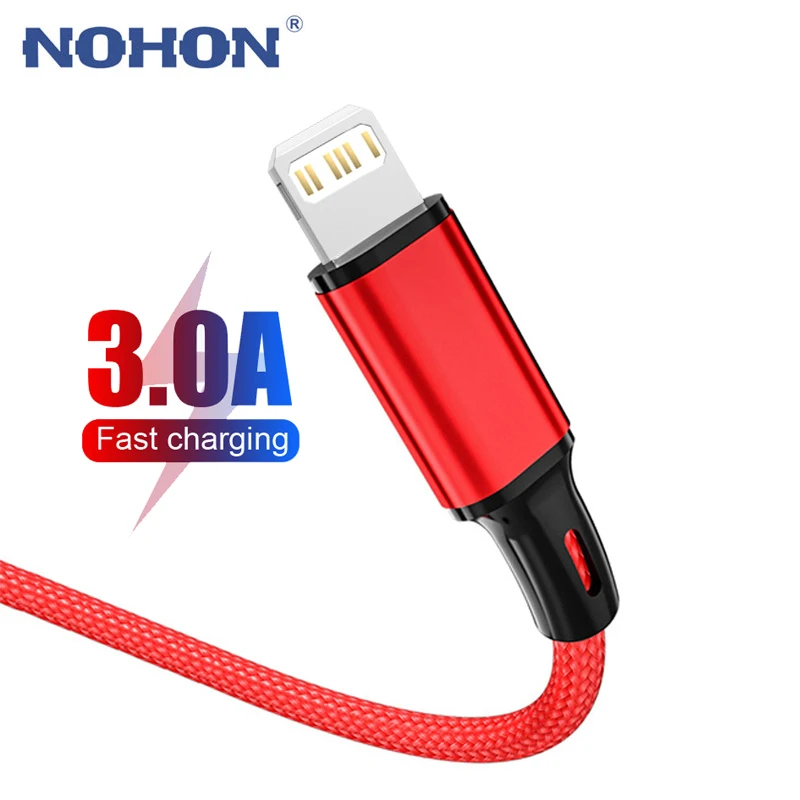 1 м 2 3 USB кабель зарядное устройство для iPhone 12 13 11 Pro Max X XR 5 8 7 6 6s Plus iPad нейлоновый