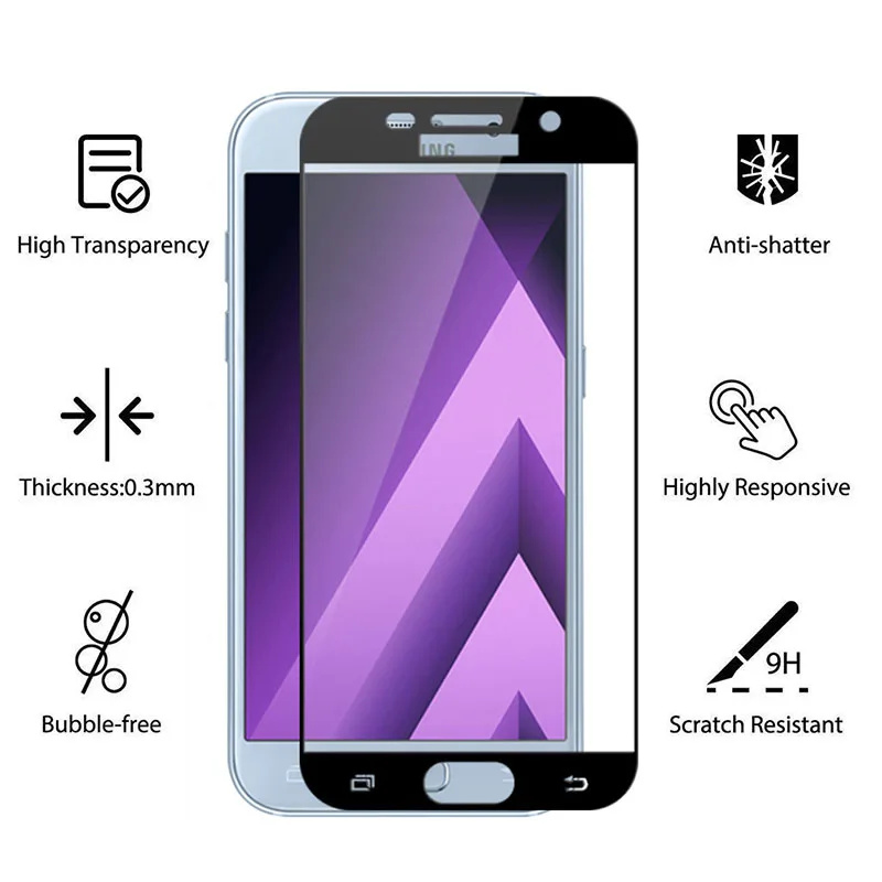 Защитная пленка из закаленного стекла чехол для телефона Samsung A5 2017 a7 a3 2016 крышка