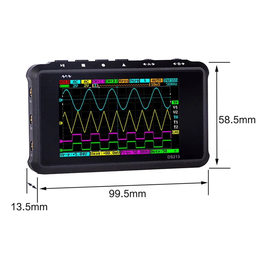 Портативный цифровой осциллограф Minidso DS213 4-канальный портативный плоский с