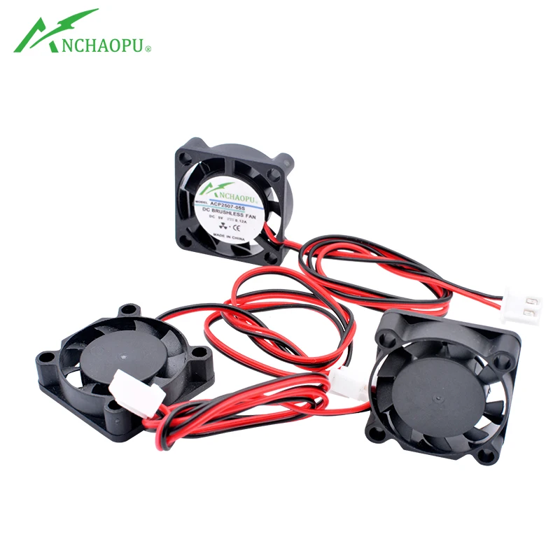 ACP2507 25x25x7mm DC5V 12V 24V 2 wires Ultra-thin miniature cooling fan for projector heat sink aluminum sheet