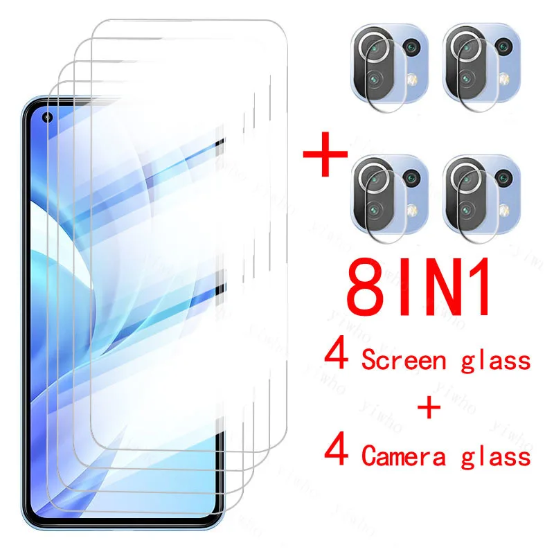 

8in1 tempered glass xiaomi mi 11 lite screen protector for xiamoi mi 11lite 5g 11i 10t pro 10 10t lite camera protective film