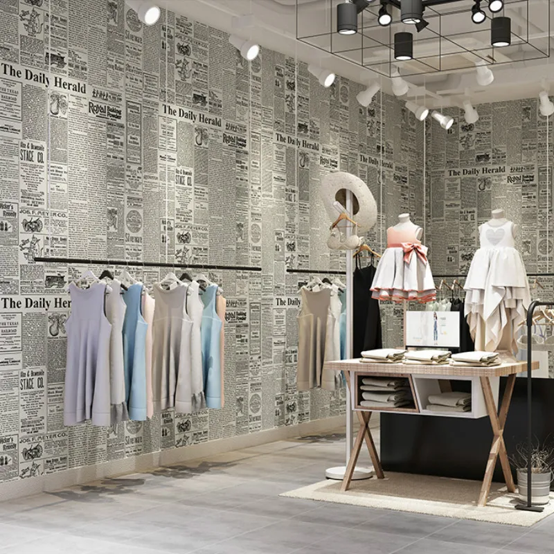 Американские ретро антикварные обои с английским алфавитом газета магазин