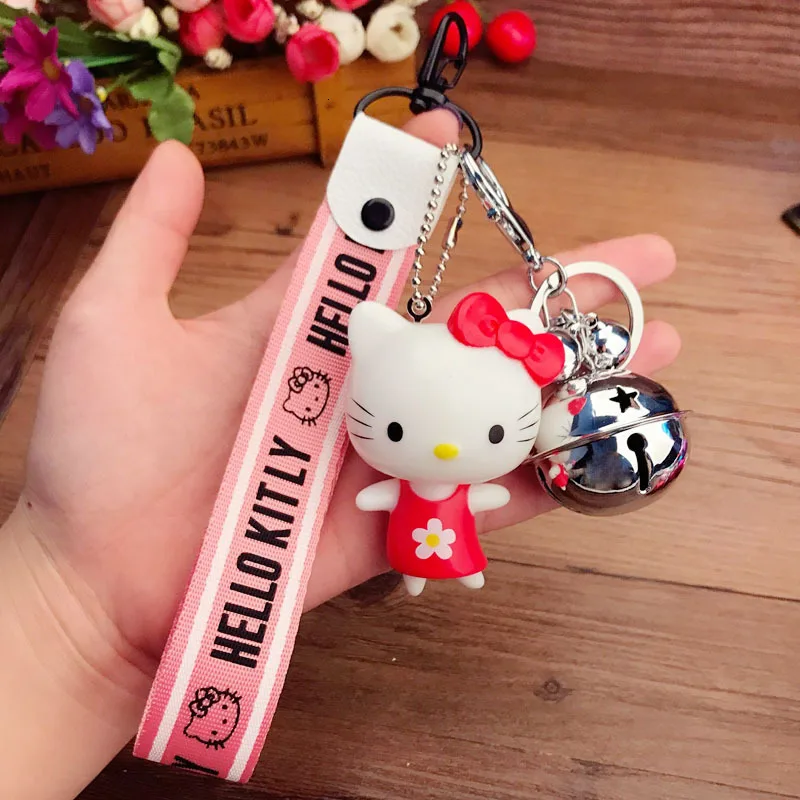 10 Новинка, женский брелок hello kitty, подарок для девушек, висячая веревка, браслет на запястье, автомобильная сумка, брелок, брелок, цепочка для ключей, брелок для телефона - Цвет: 10