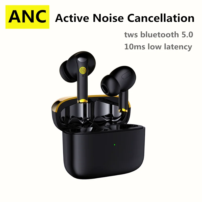 

XG46 Bluetooth Earphone ANC Active Noise Cancelling Wireless Headphones Stereo Earbuds Gaming Headsets With Mic Charging Case