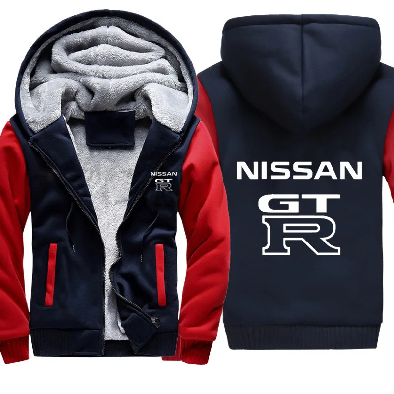

Hoodies Men Jacket GTR Car Logo Print Jacket Thicken Men Winter Warm Fleece cotton Zipper Camouflage Raglan Mens Coat Jacket K