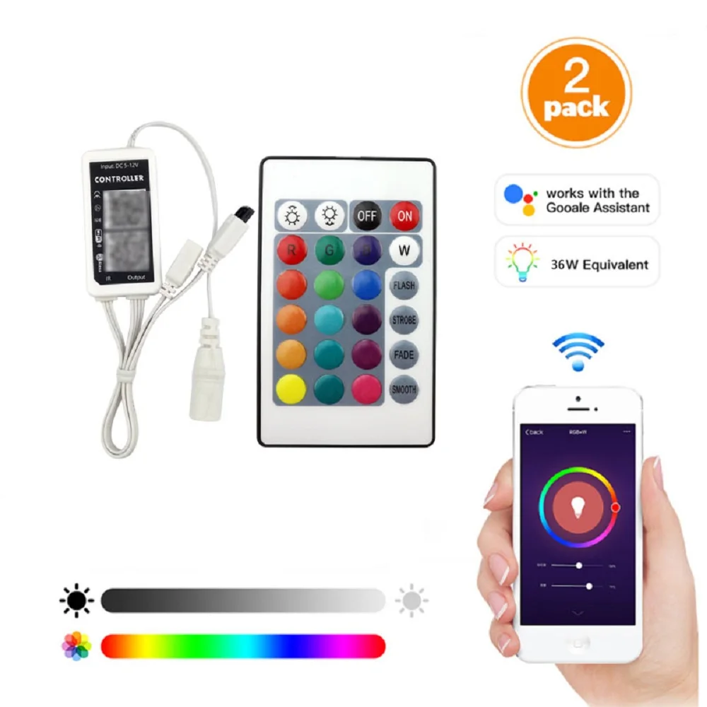 2 комплекта WIFI Смарт RGB контроллер синхронизации с музыкой работа Alexa Google домашний