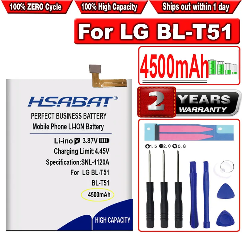 

Аккумулятор HSABAT 4500 мАч BL-T51 для LG K42 K52 K62