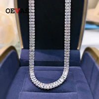 oevas 100 925 sterling silver square full high carbon diamond pendant necklace for women sparkling wedding party fine jewelry