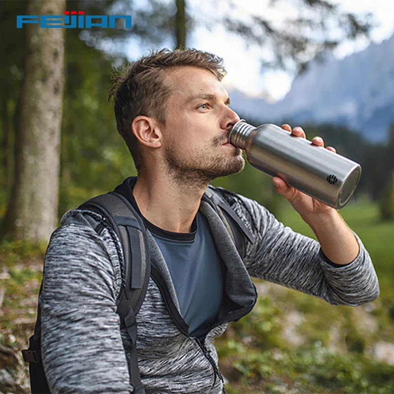 FEIJIAN Stainless Steel Cold Water Bottle Portable Cycling Sports Drinking Cup Leakproof BPA Free Large Capacity 1000ml | Дом и сад