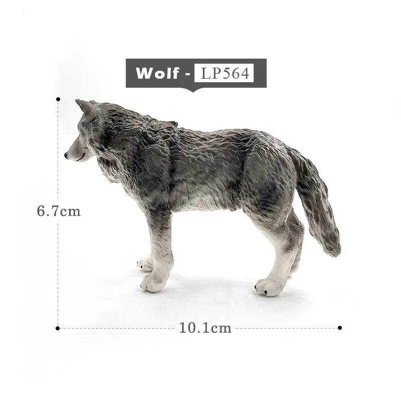 Wolf Имитация леса, животные, модель, дикий олень, бегемот, Лев, тигр, панда, носорог, белый медведь, северный олень, жираф, верблюд, лося, буйвол, игрушки - Цвет: Wolf