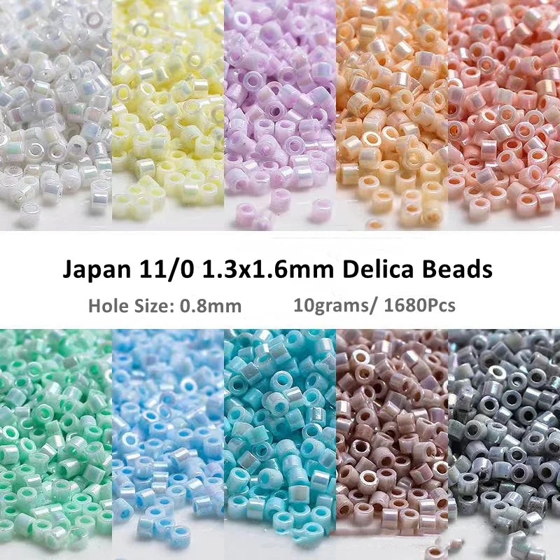 

11/0 Delica Glass Beads Japan 1.3x1.6mm AB Milky Seed Beads Charms For Jewelry Making Necklace Bracelet Diy Supplies Accessories