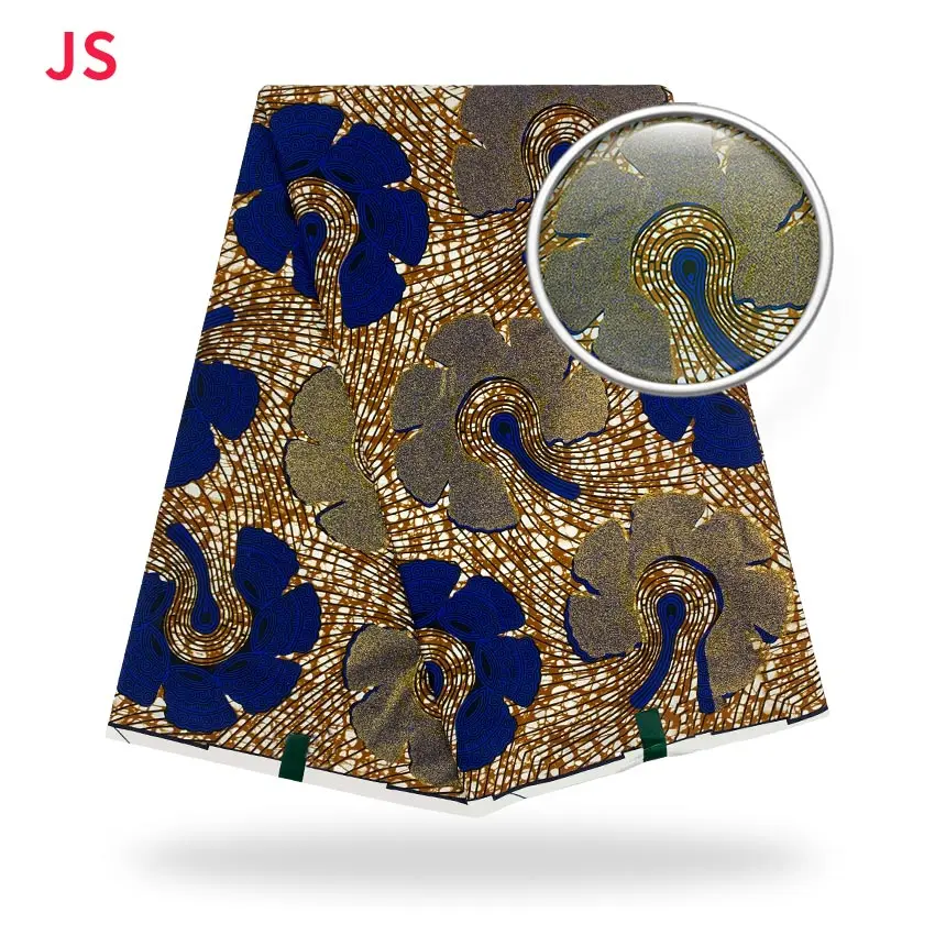 

African real Glitter Glam wax prints fabric Flower Style ​ankara Soft Abrasion-Resistant Party Dress Cloth 211210